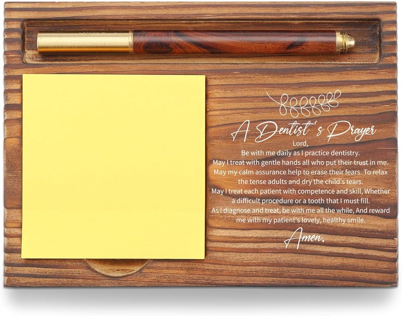 YODOCAMP Dentist Prayer Sticky Note Holder, Inspirational Dentist Appreciation Gift, Healthcare Office Desk Organizer, Thank You Desk Accessory for Dentists TZP133 - Image 1